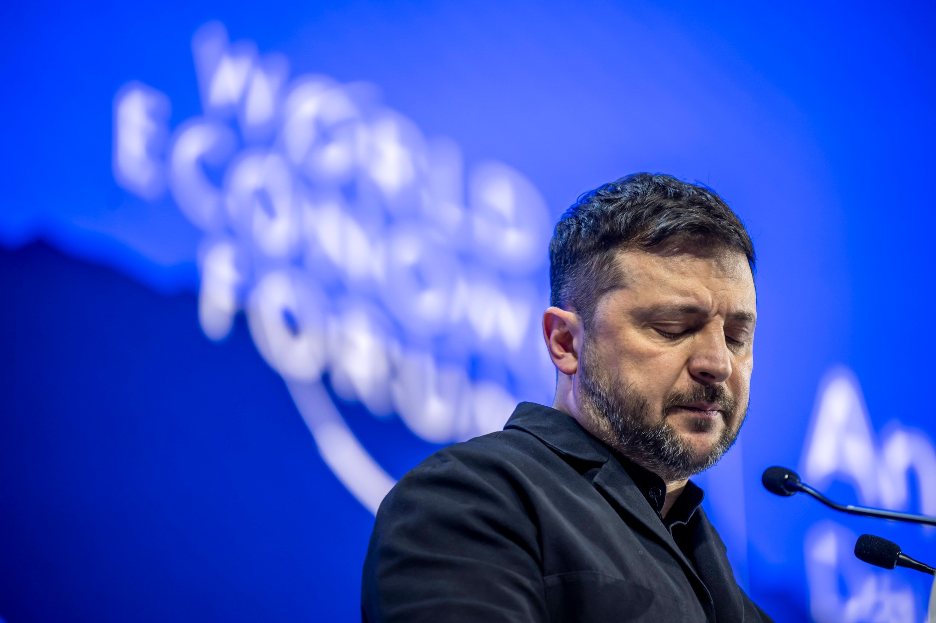 Volodymyr Zelensky, President of Ukraine, during the World Economic Forum in Davos, January 22, 2026.