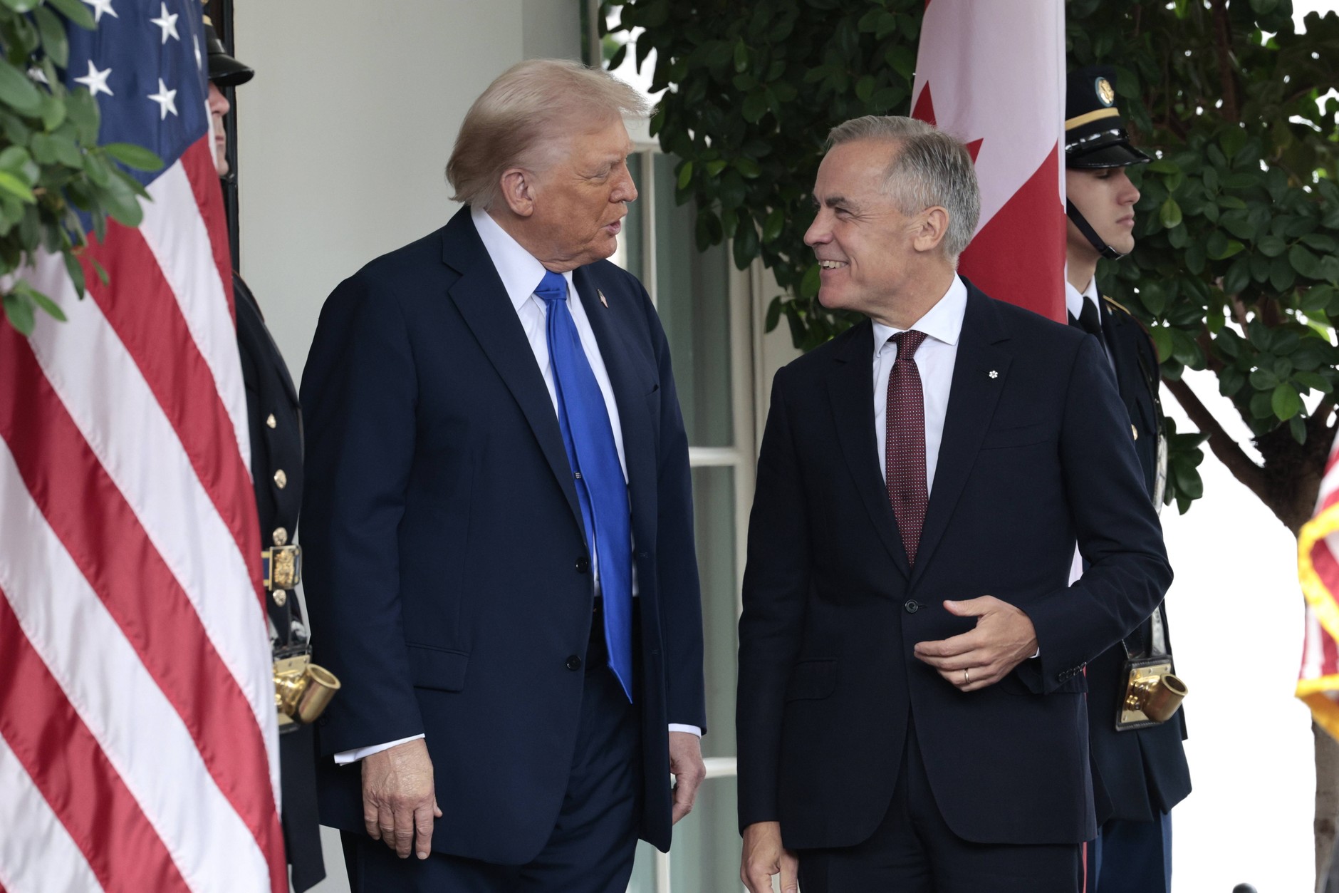 Donald Trump and Mark Carney in October 2025. 