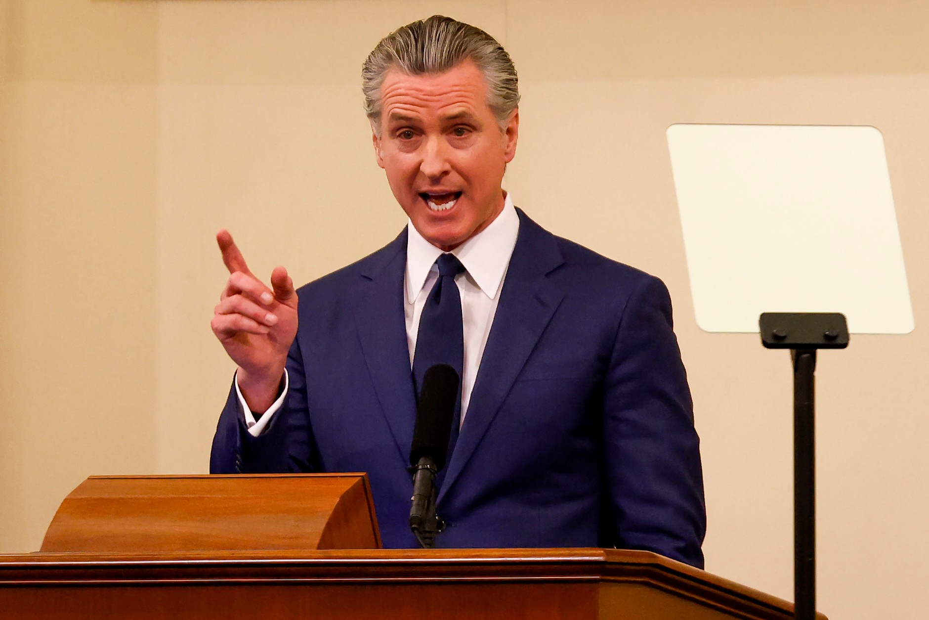 California Governor Gavin Newsom delivers his State of the Union address, U.S., January 8, 2026.
