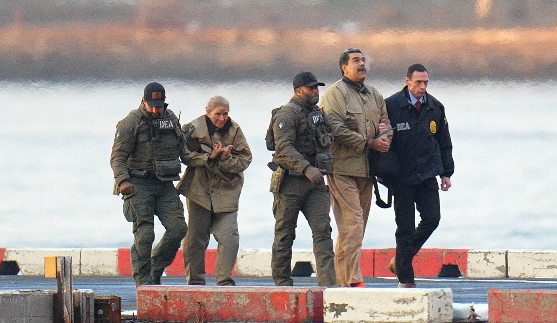 Venezuelan dictator Nicolas Maduro and his wife Cilia Flores captured by the US, January 5, 2026.