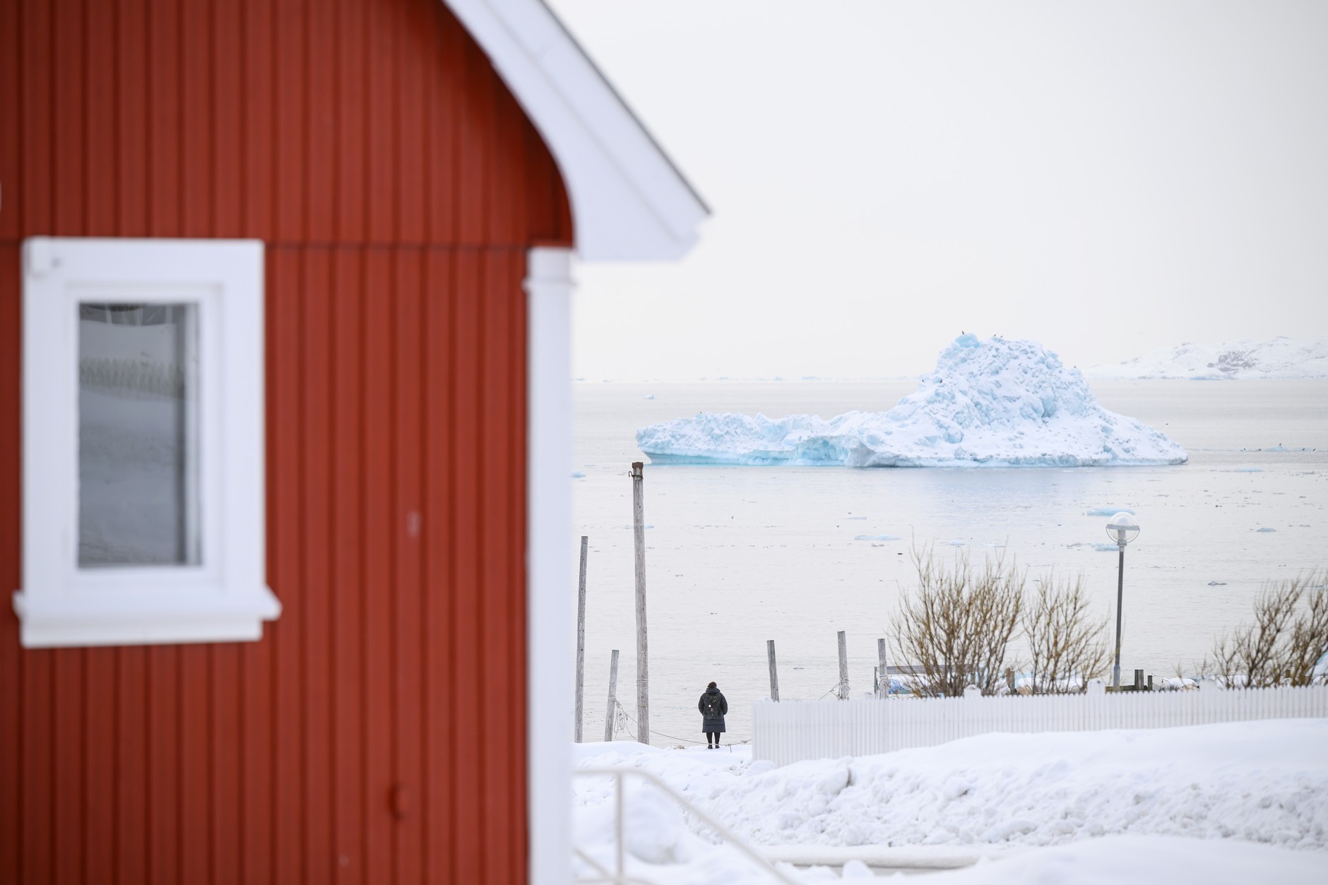 A woman looks at the landscape in Nuuk, Greenland (illustrative photo)
