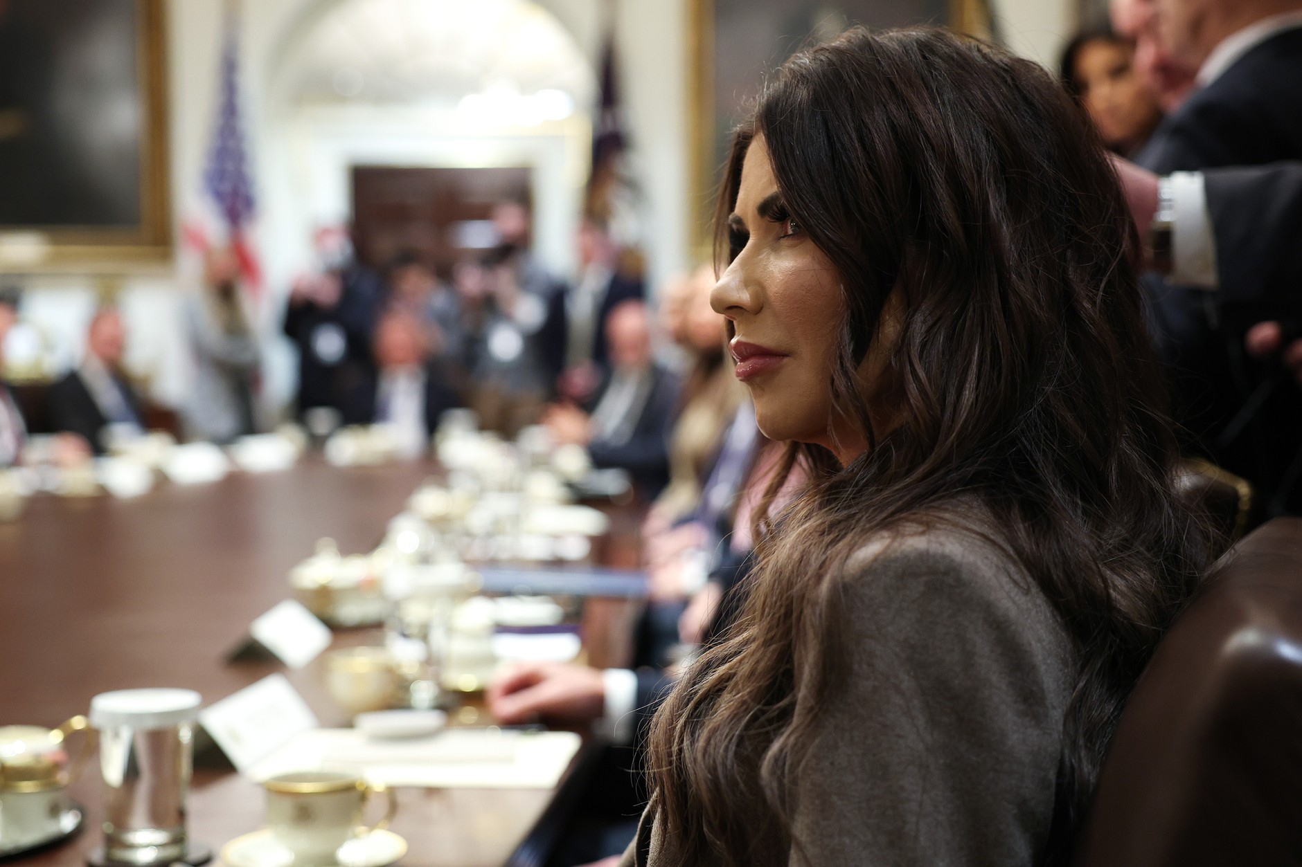 Kristi Noem during a Cabinet meeting at the White House, January 29, 2026. 