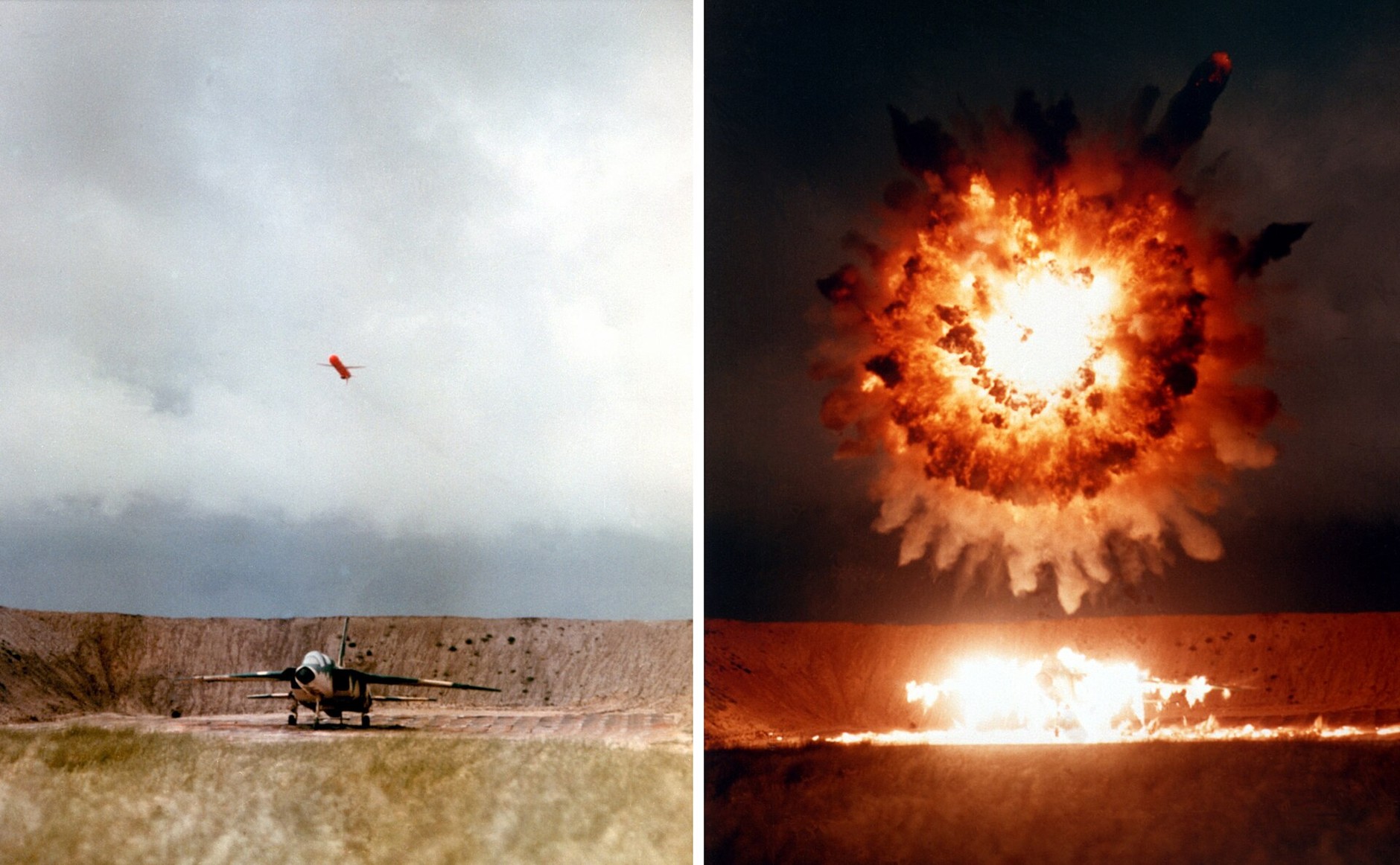 Tomahawk missile exploding over the target