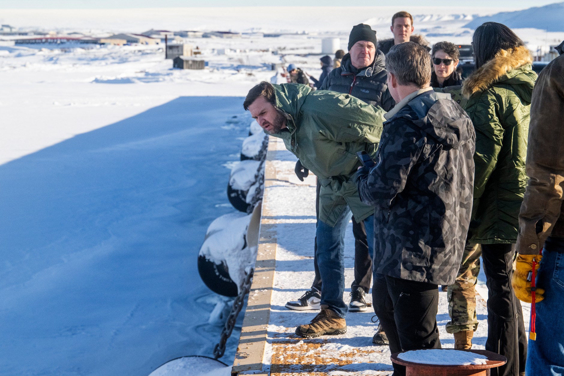 Vice President of the United States J.D. Vance (center) at Pituffik Space Base in Greenland, March 28, 2025. 
