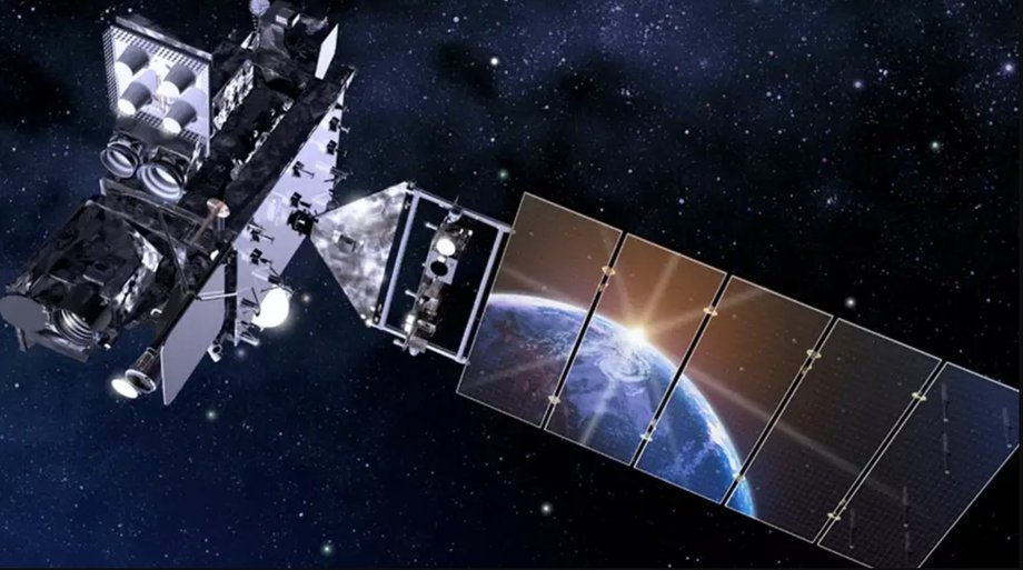 Illustration of a geostationary satellite