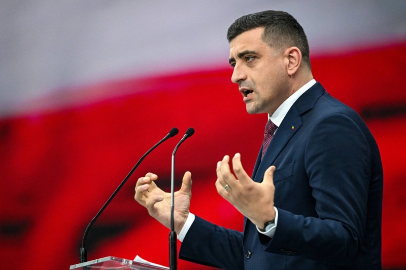 George Simion, at the conservatives' conference, May 27, 2025. Photo: Profimedia