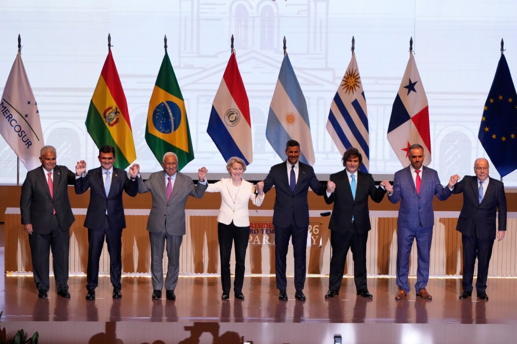 Antonio Costa, Javier Milei, Jose Raul Mulino, Mauro Vieira, Rodrigo Paz, Santiago Pena, Ursula Von Der Leyen, Yamandu Orsi
