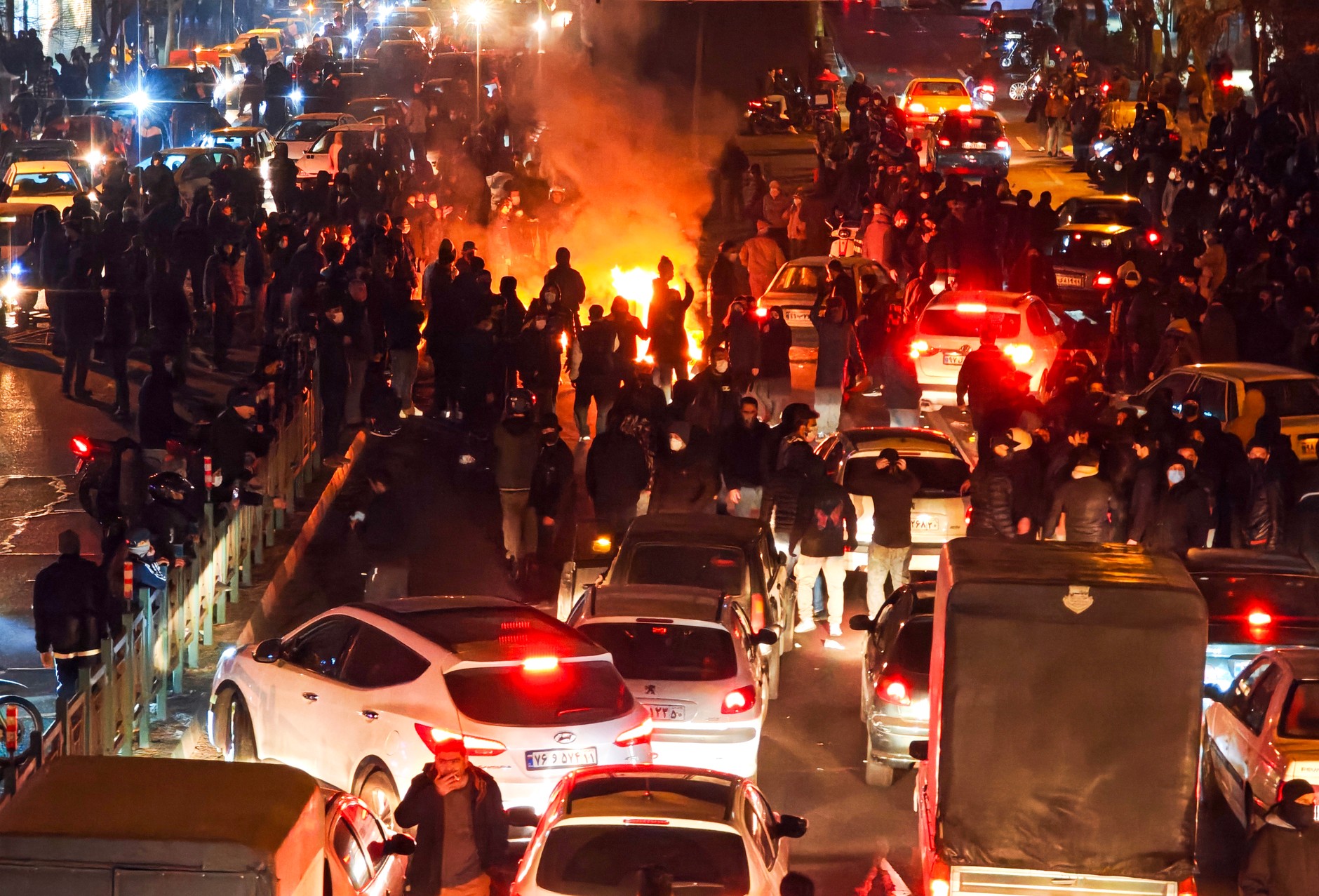 Protest in the capital of Iran, Tehran (stock photo)
