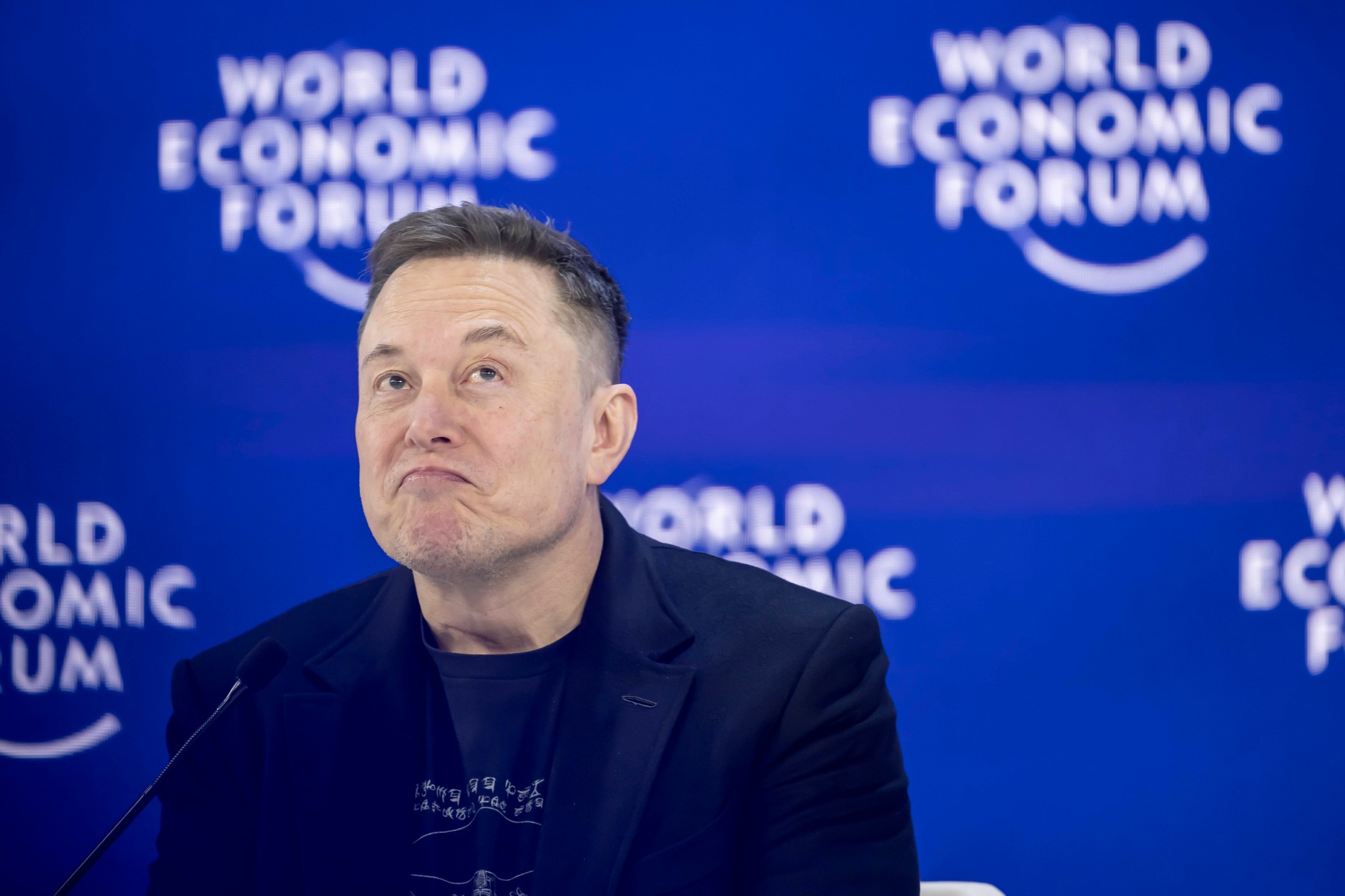 Elon Musk, during the World Economic Forum in Davos, January 22, 2026.