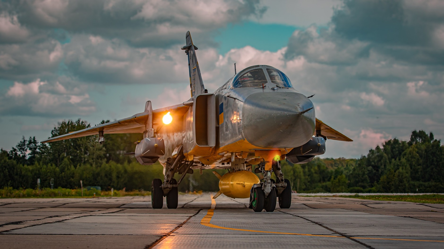 Ukrainian Su-24M with two Storm Shadow missiles suspended under the wings