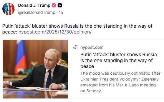 Donald Trump's post on Truth Social