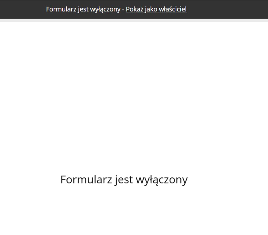 Message - form inactive
