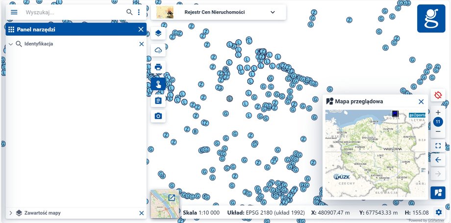 Real Estate Price Register: despite clicking on individual points, no data was displayed