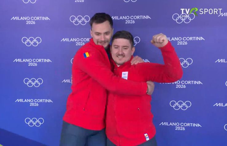 Mihai Cristian Tentea and George Iordache, Romania's bobsled at the Olympic Games / PHOTO: Capturi TVR Sport