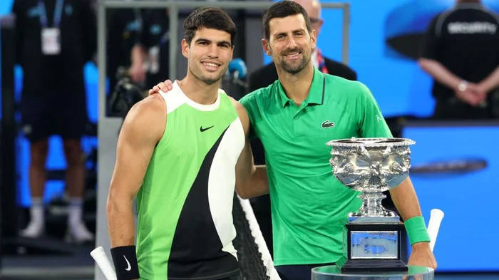 Carlos Alcaraz and Novak Djokovic Photo/BBC