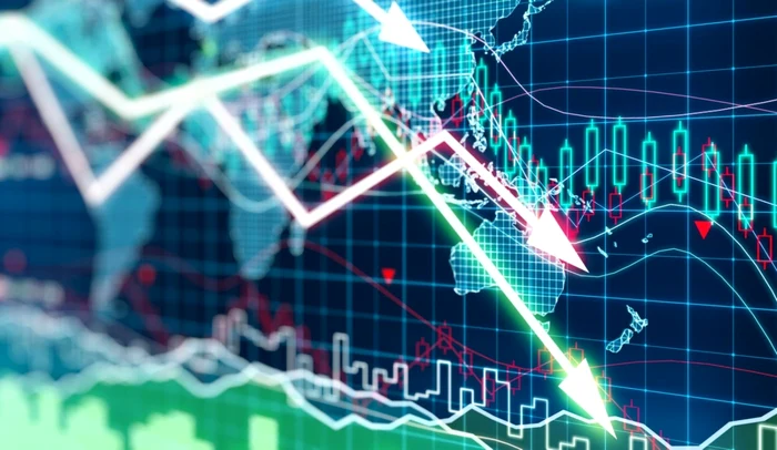 Stock chart showing a sudden drop in stock prices