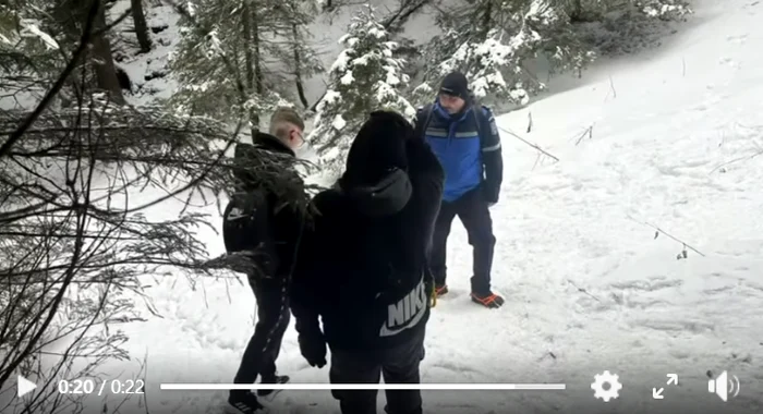 The boys got off safely. PHOTO: Romanian Gendarmerie video capture