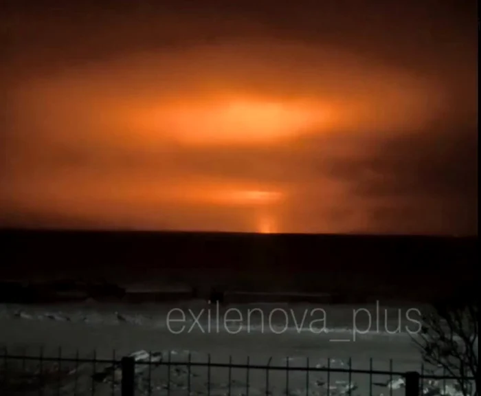 A missile attack caused a fire in Russia. PHOTO: X/@exilenova_plus