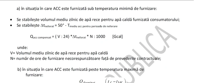 The formula for awarding compensation in the case of insufficient supply of hot water
