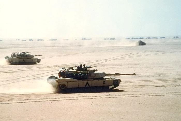 The coalition's main maneuver — a wide envelopment through the desert/PHOTO:X