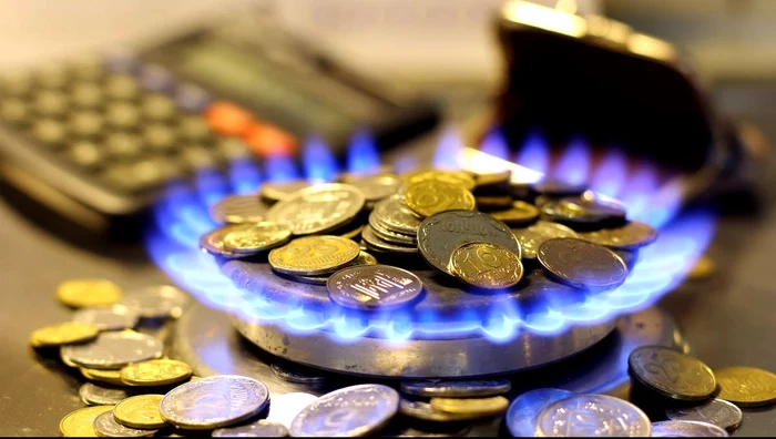 Photo collage suggesting the price of natural gas