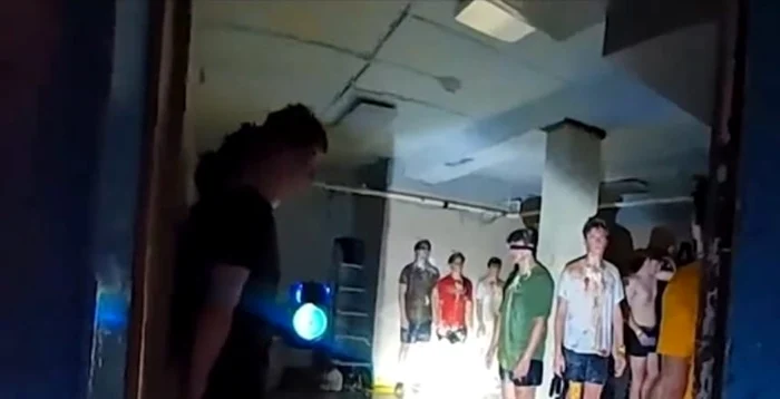 Students found in the basement of an unsanitary building PHOTO: Video capture