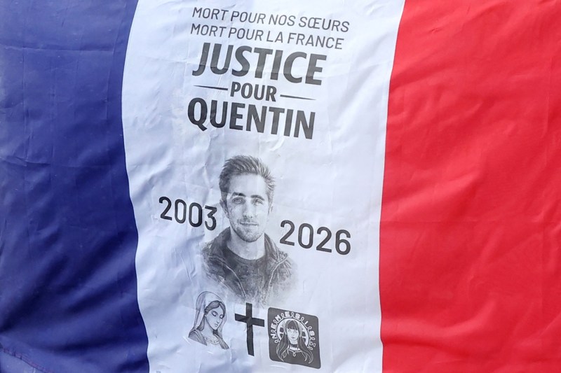 Tensions in France ahead of the march for the nationalist student killed in the fight. Macron urges calm
