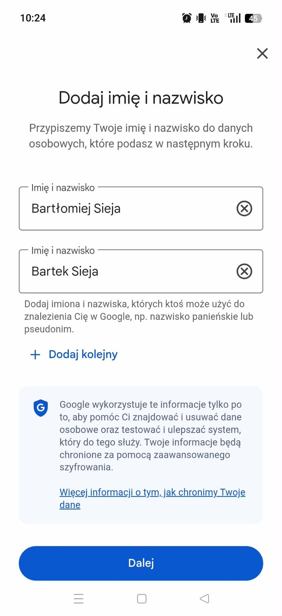Deleting data on Google