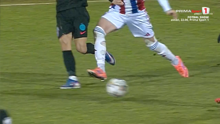 Diego Zivulic, eliminated in Oțelul - FCSB // PHOTO: Prima Sport capture
