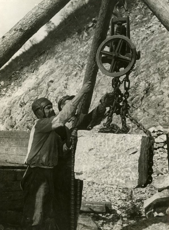 Loading marble for the Moscow metro. Birakan village. 1936