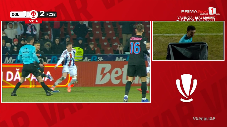 Diego Zivulic, eliminated in Oțelul - FCSB // PHOTO: Prima Sport capture