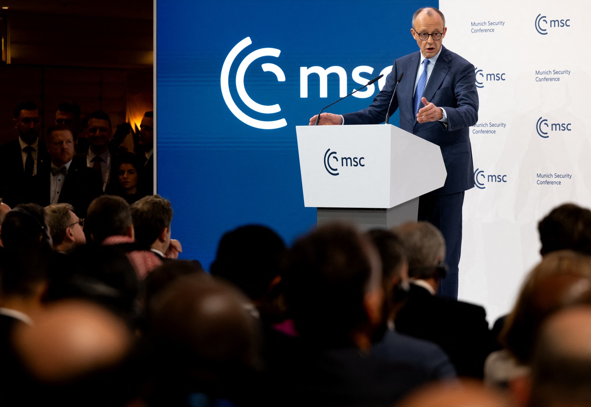 German Chancellor Friedrich Merz speaks at the 62nd Security Conference in Munich, February 13, 2026.