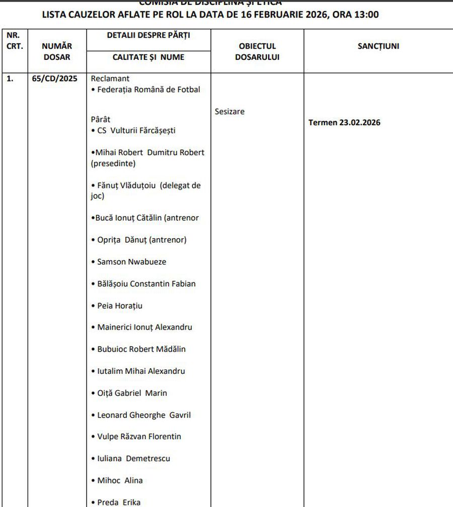 Iuliana Demetrescu continues to appear among the FRF defendants in another betting-fixing case: 