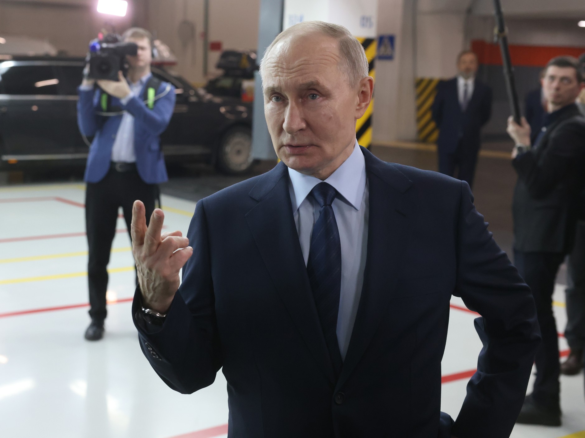 Władimir Putin podczas spotkania z pracownikami AwtoWA-u, Toljatti, Rosja, 28 stycznia 2025 r.