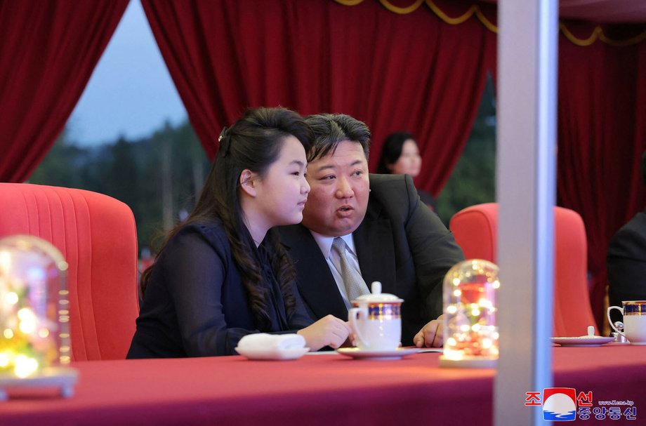 Kim Jong-Un with his daughter