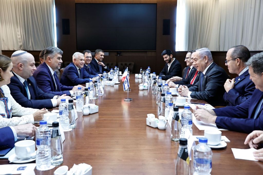 The delegation led by Marcel Ciolacu at the meeting with Benjamin Netanyahu / Photo: Government