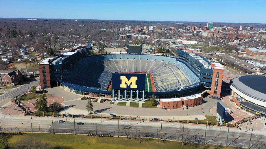 Michigan Stadium, known as "Big House"is the largest stadium in the USA with a capacity of over 100,000. fans
