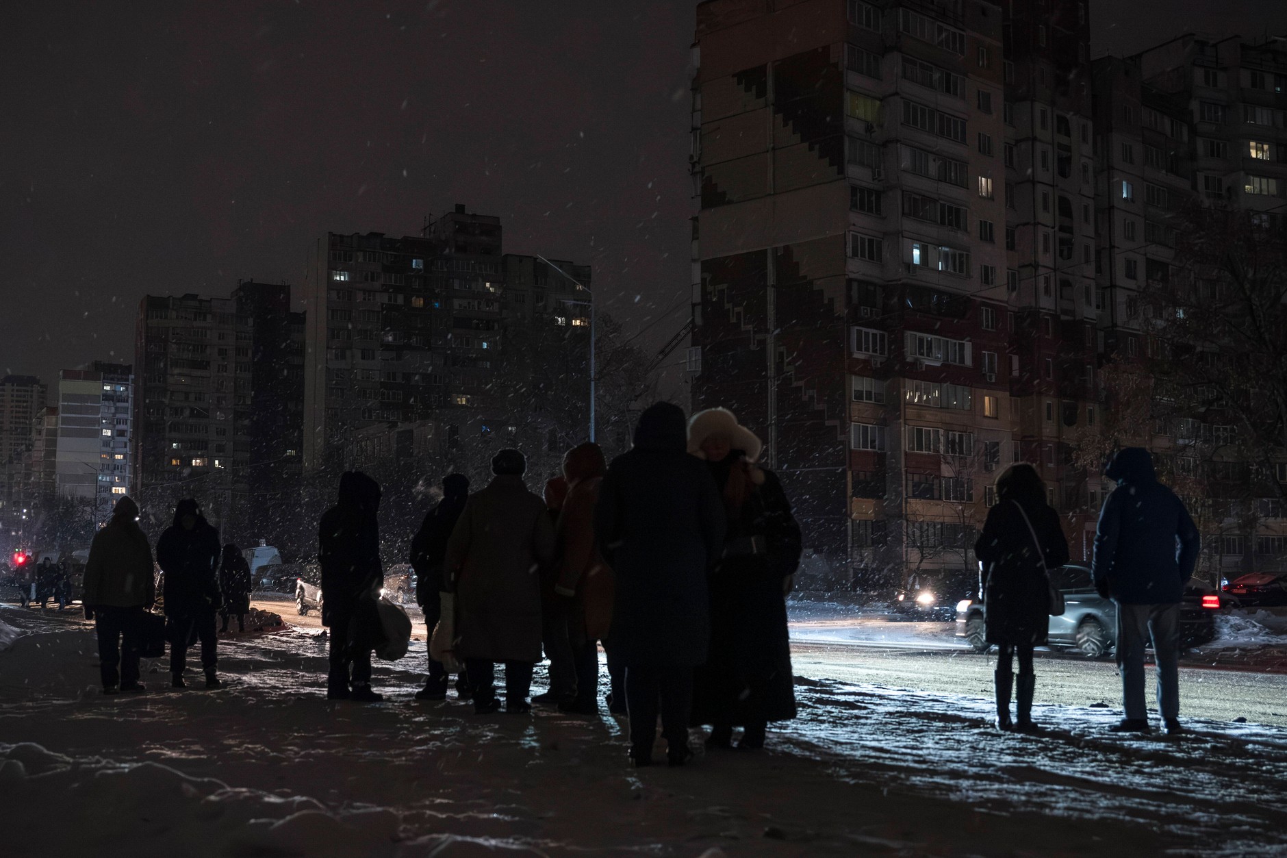 Residents of Kiev waiting for hot meals, Ukraine, January 23, 2026.