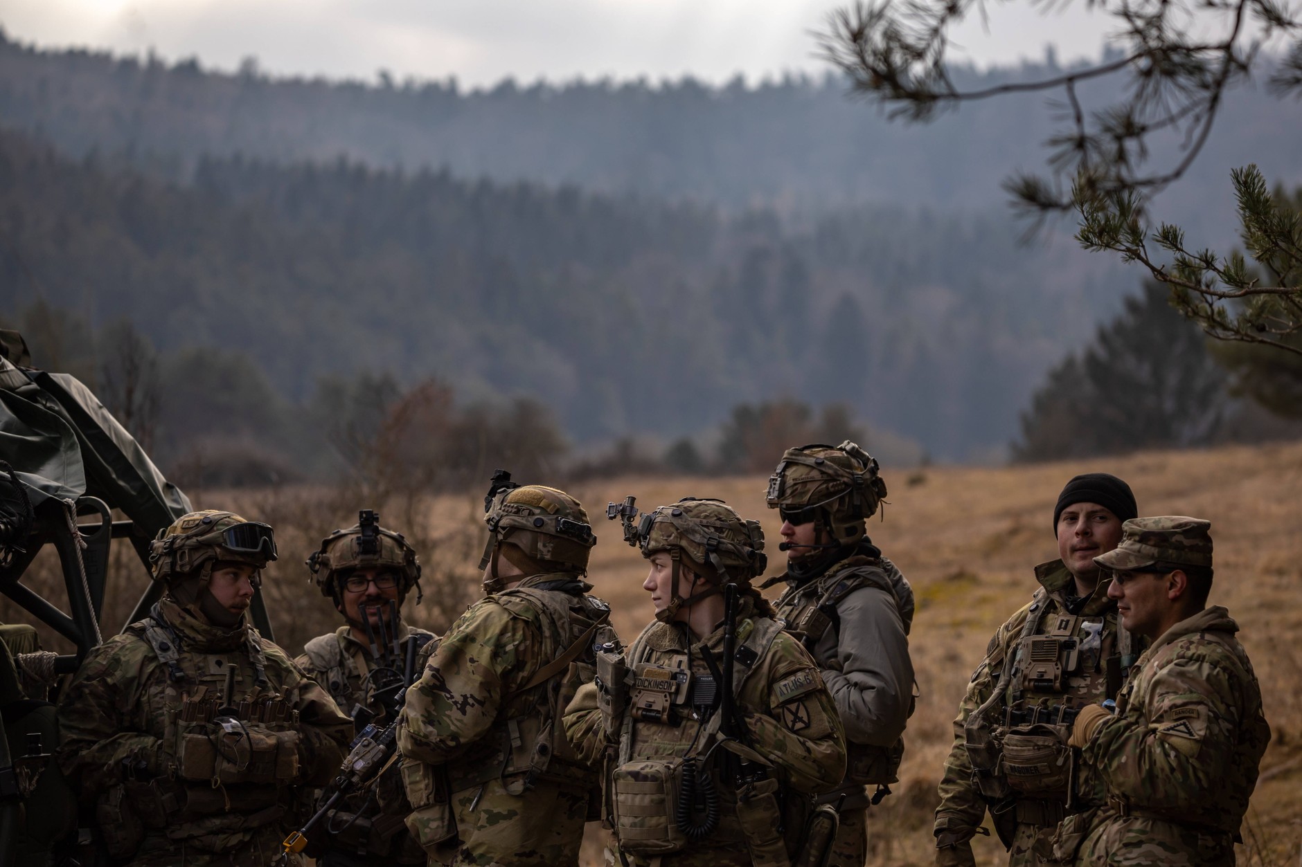 American soldiers during exercises in Hohenfels, Germany, February 3, 2025. 