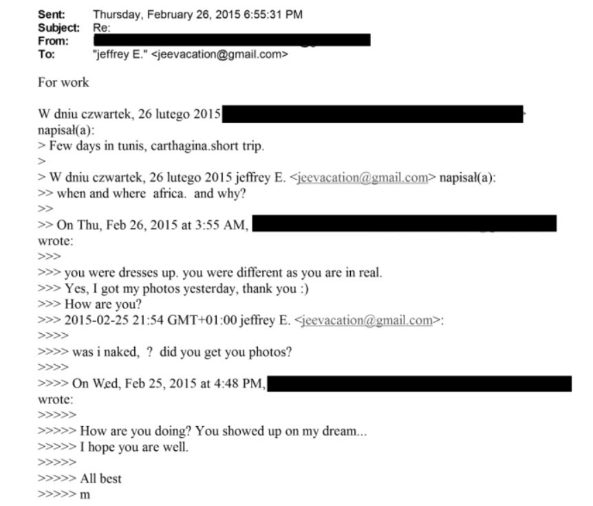 J. Epstein's correspondence - photo: materials of the US Department of State