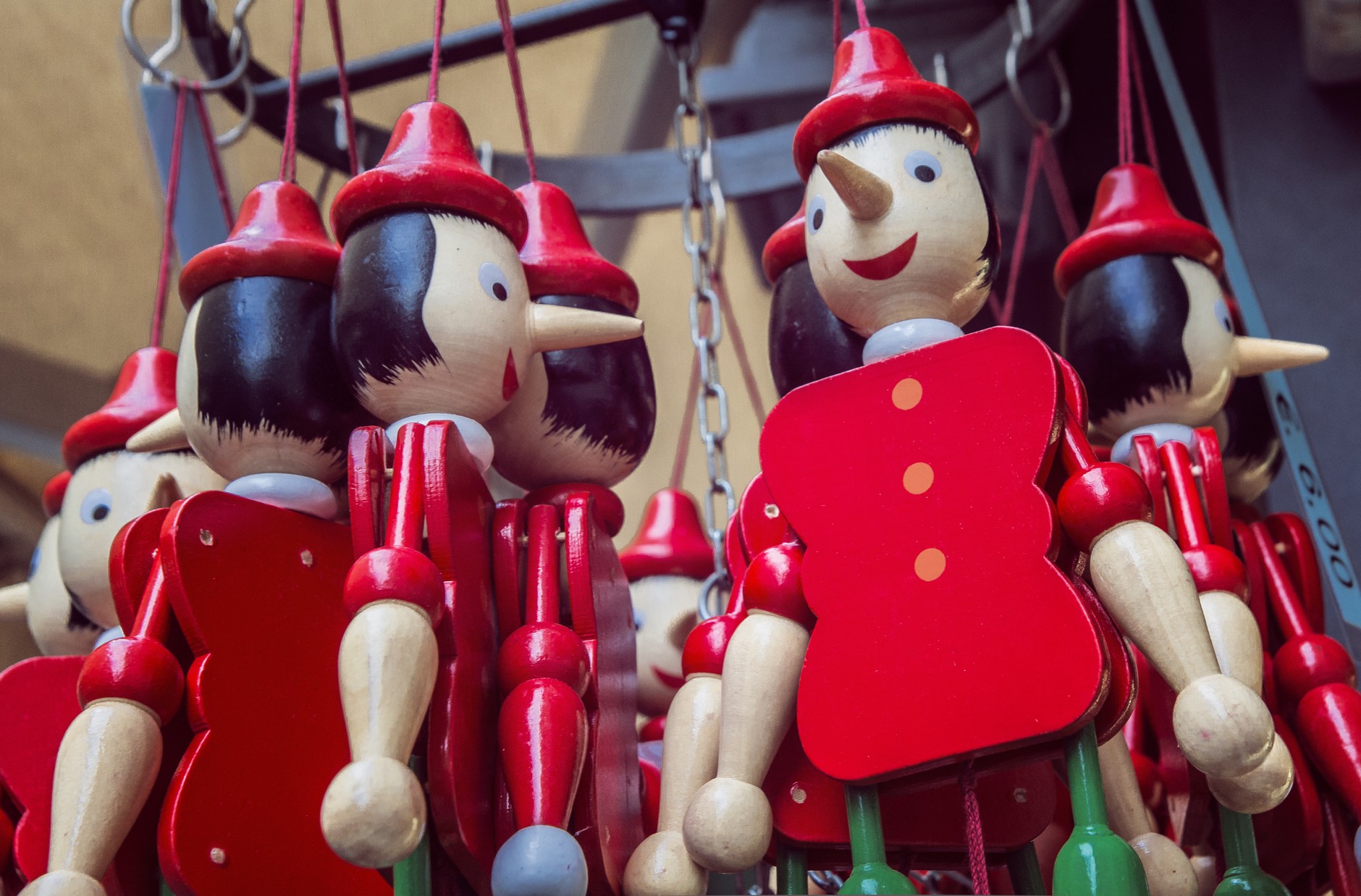 Puppets depicting Pinocchio. Illustrative photo