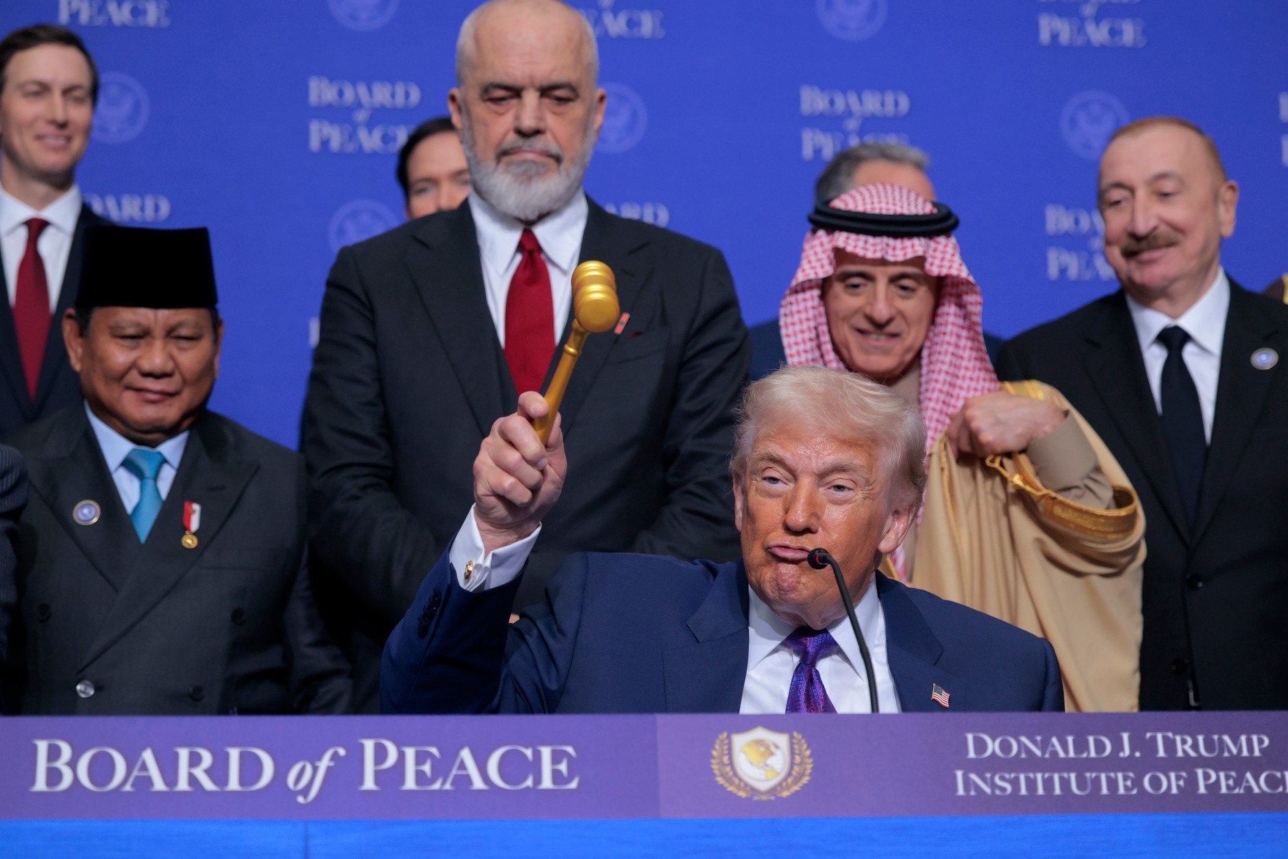 US President Donald Trump during the inaugural meeting of the Peace Council in Washington, February 19, 2026. 