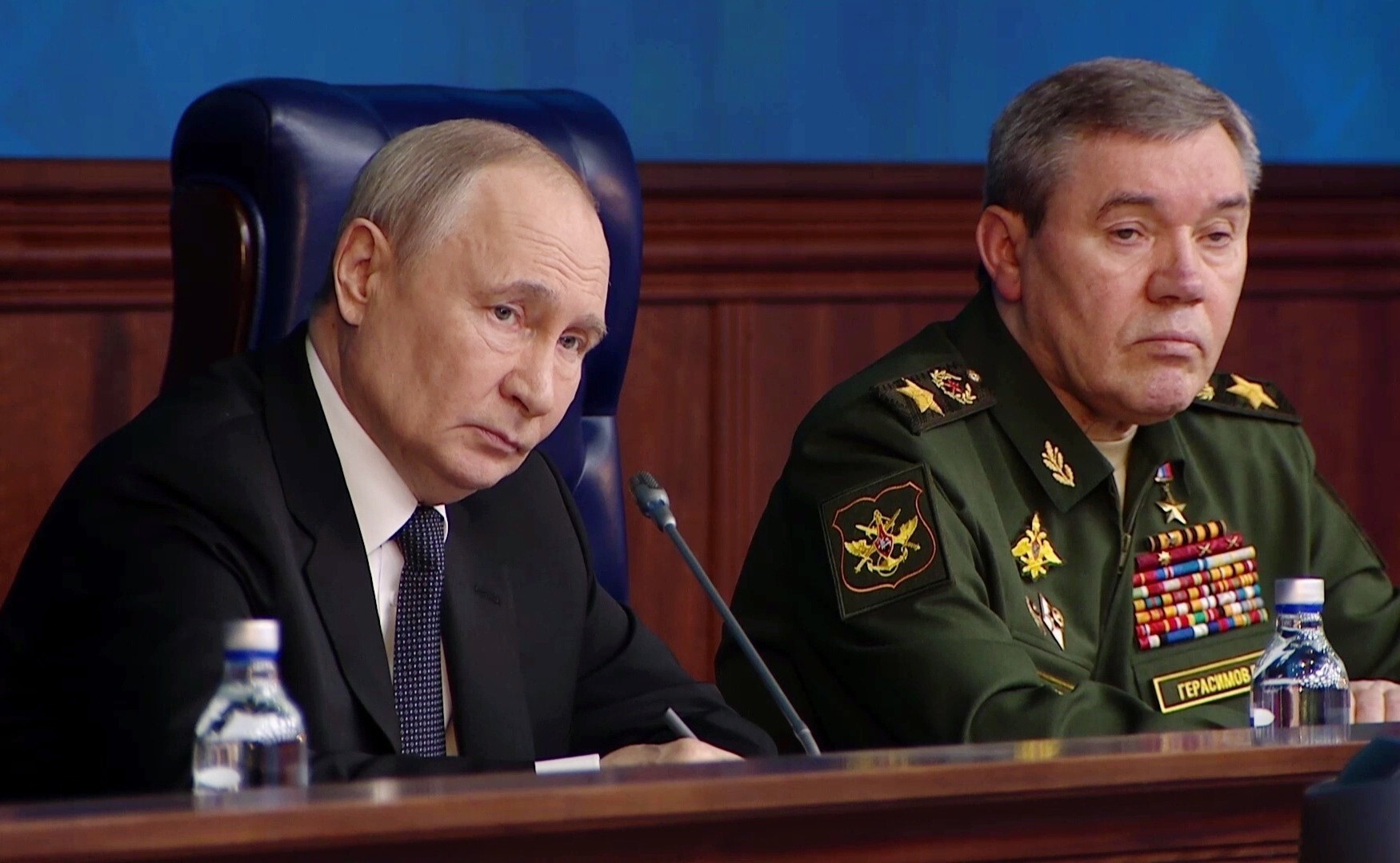 President of Russia Vladimir Putin and Deputy Minister of Defense General Valery Gerasimov (stock photo)