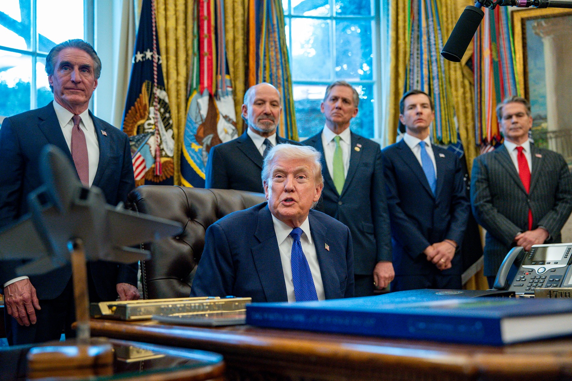 President Donald Trump in the Oval Office at the White House in Washington, D.C., U.S., February 2, 2026.