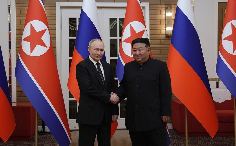Russian dictator Vladimir Putin and North Korean dictator Kim Jong Un