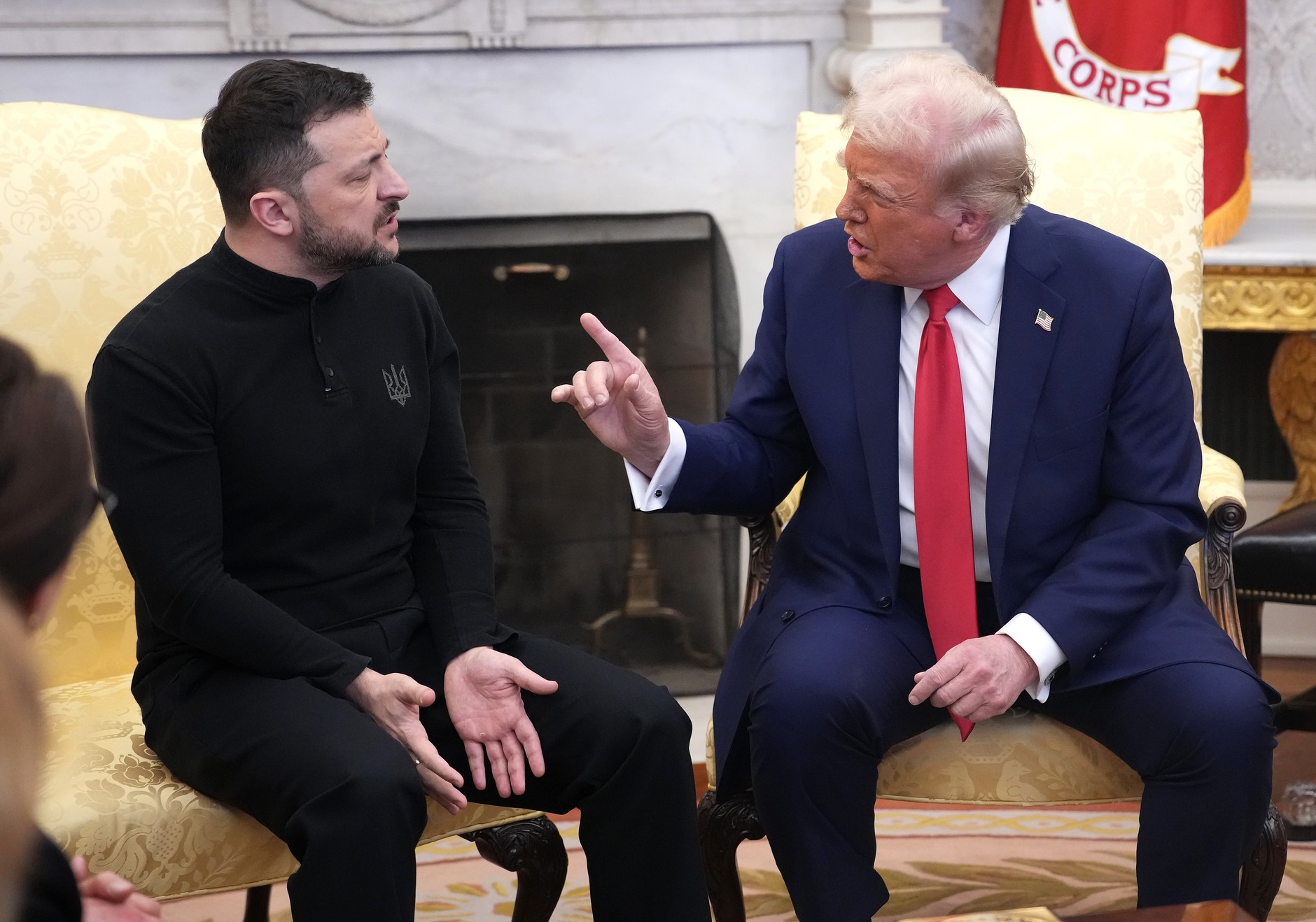 Volodymyr Zelensky and Donald Trump in the Oval Office of the White House, Washington, February 28, 2025.