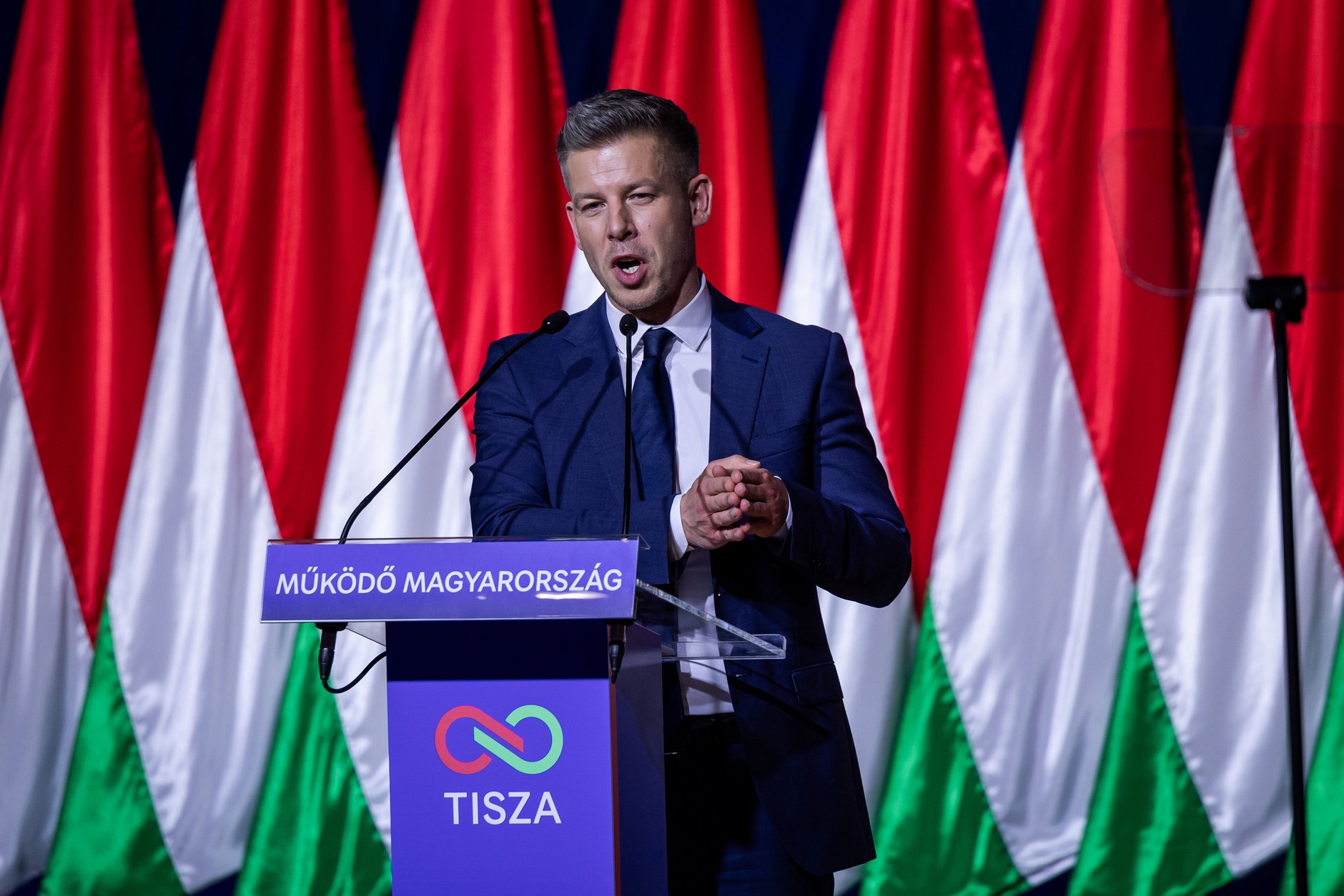 Peter Magyar officially started his campaign in Budapest on February 15 this year.