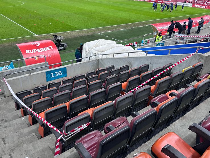 The isolated area of ​​the National Arena at Dinamo - Slobozia // PHOTO: GSP.ro