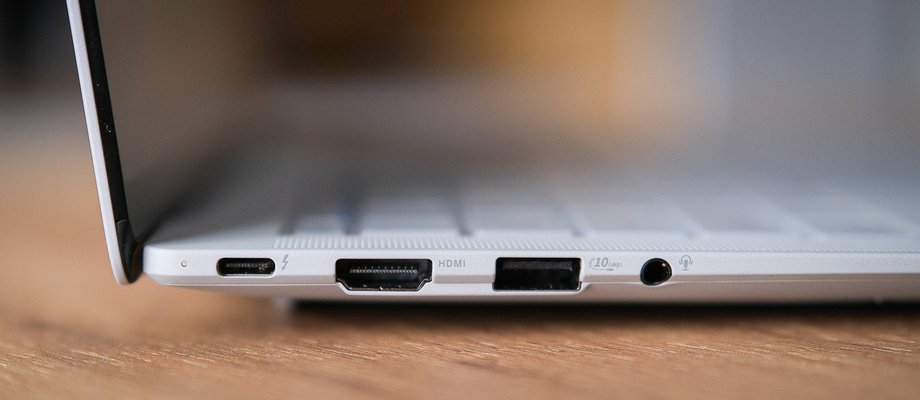 Thin and light, but still functional with USB-A and HDMI 2.1 connections.