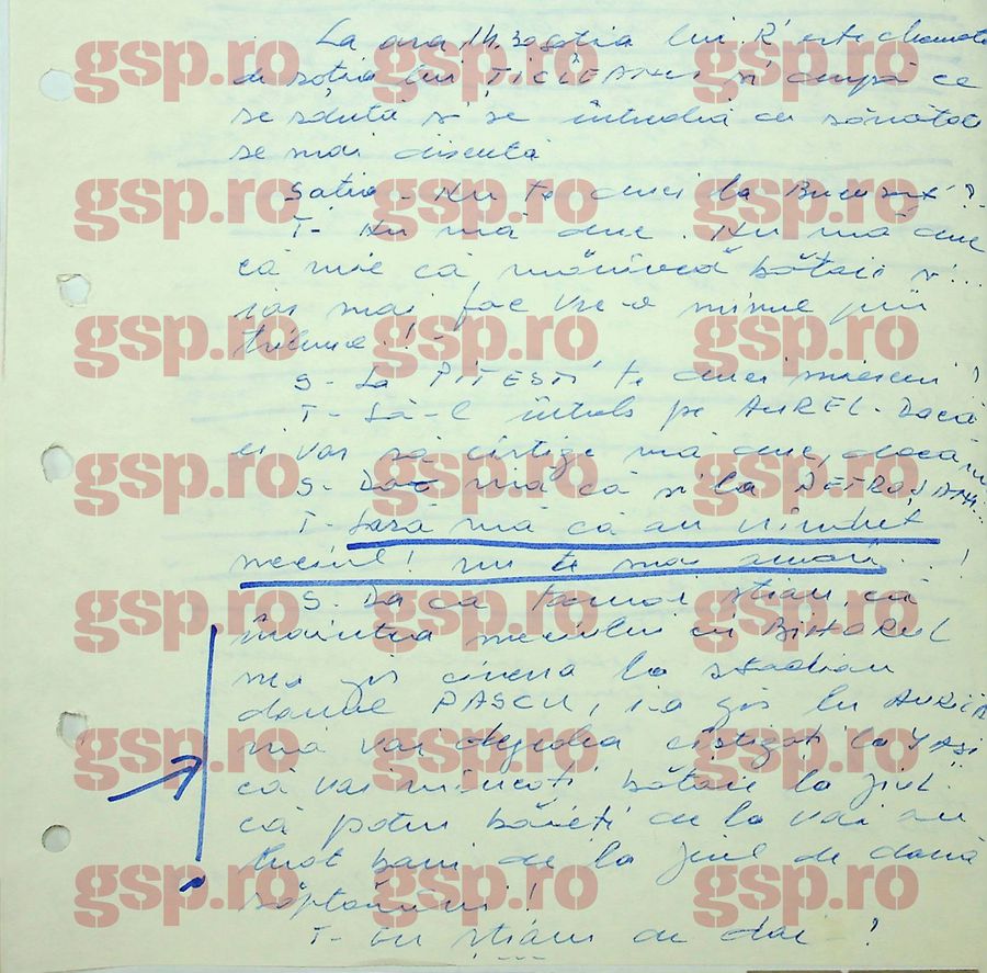 Passage from the transcript with the interception of the conversation between the wives of Beldeanu and Țicleanu. Photo: CNSAS archives Aurel Țicleanu, about the explosive transcripts with Craiova Maxima: